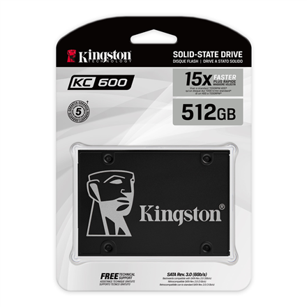 Kingston | KC600 | 512 GB | SSD form factor 2.5" | Solid-state drive interface SATA | Read speed 550 MB/s | Write speed 520 MB/s - Image 3