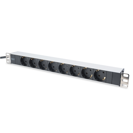 Aluminum outlet strip with 8 safety outlets | DN-95401 | Sockets quantity 8 - Image 2