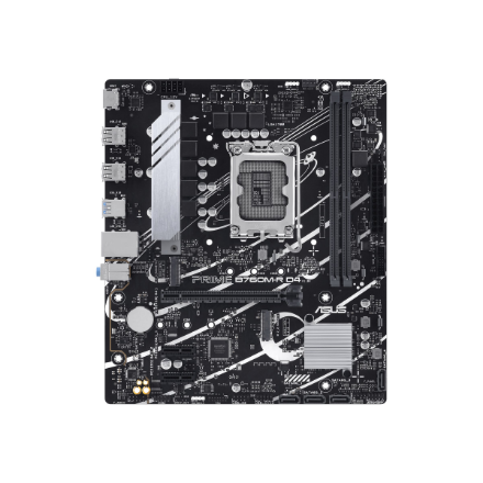 Asus PRIME B760M-R D4 | Processor family Intel | Processor socket LGA1700 | Number of SATA connectors 4 - Image 2