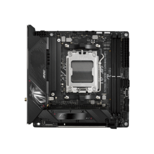 Asus | ROG STRIX B650E-I GAMING WIFI | Processor family AMD | Processor socket AM5 | DDR5 DIMM | Memory slots 2 | Supported hard disk drive interfaces SATA, M.2 | Number of SATA connectors 2 | Chipset AMD B650 | Mini-ITX