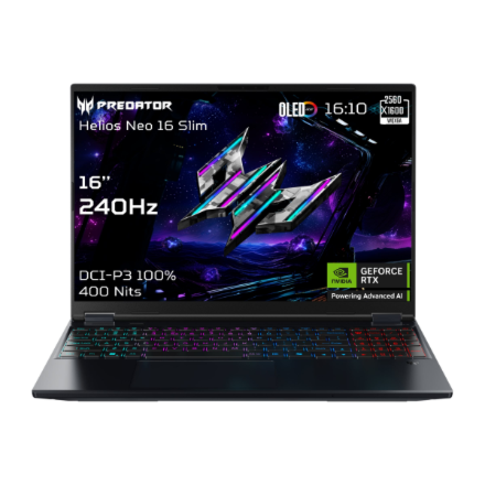 Acer | Predator Helios Neo 16S AI PHN16S-71-7556 | Abyssal Black | 16 " | OLED | WQXGA | 2560 x 1600 pixels | Intel Core U7 | 255HX | 16 GB | DDR5 | Solid-state drive capacity 1000 GB | NVIDIA GeForce RTX 5060 | GDDR7 | 8 GB | Windows 11 Home | 802.11ax | Bluetooth version 5.3 | Keyboard language US international | Keyboard backlit | Warranty 24 month(s) - Image 3