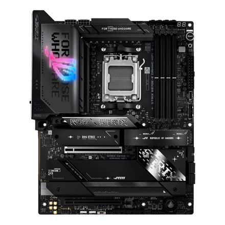 Asus ROG STRIX X870E-E GAMING WIFI | Processor family AMD | Processor socket AM5 | DDR5 | Supported hard disk drive interfaces SATA, M.2 | Number of SATA connectors 4 - Image 2