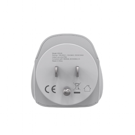 Gembird World to US power adapter plug, 10 A | A-AC-USMINTF | Travel adapter - Image 6