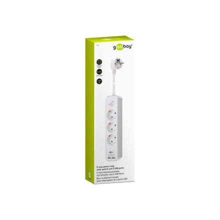 41264 3-Way Power Strip with Switch and USB | Sockets quantity 3 - Image 3
