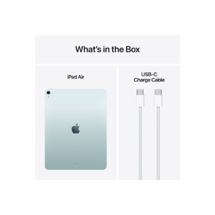 Apple | iPad Air | 13 " | Blue | IPS | 2732 x 2048 pixels | Apple M3 | 8 GB | 128 GB | Wi-Fi | Front camera | 12 MP | Rear camera | 12 MP | Bluetooth | 5.3 | iPadOS | USB-C charging cable - Image 6