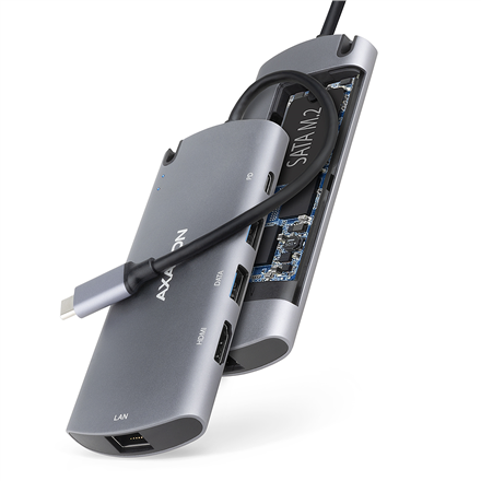 AXAGON SuperSpeed USB-C Combo 6in1 Hub | HMC-6M2 - Image 2