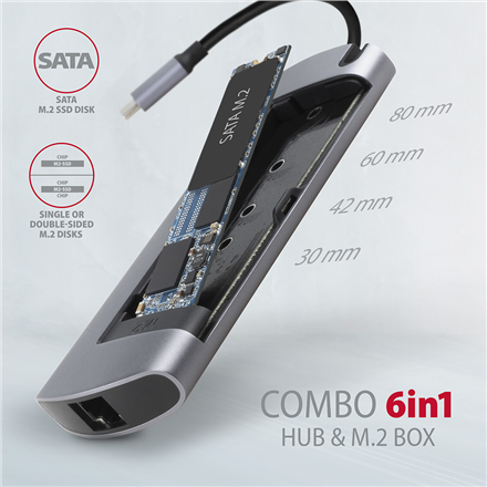 AXAGON SuperSpeed USB-C Combo 6in1 Hub | HMC-6M2 - Image 6