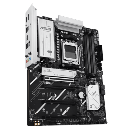 Asus PRIME B850-PLUS WIFI | Processor family AMD | Processor socket AM5 | DDR5 | Supported hard disk drive interfaces M.2, SATA | Number of SATA connectors 4 - Image 4