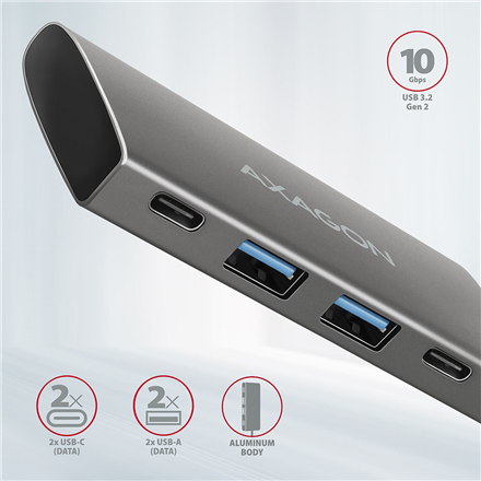 AXAGON SuperSpeed USB-C 10 Gbps SPEEDSTER 4 Hub | HMC-4G2 - Image 4