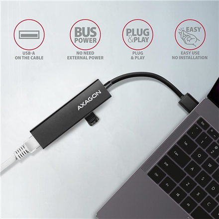 AXAGON SuperSpeed USB-A Hub and Gigabit LAN | HMA-GL3A - Image 5