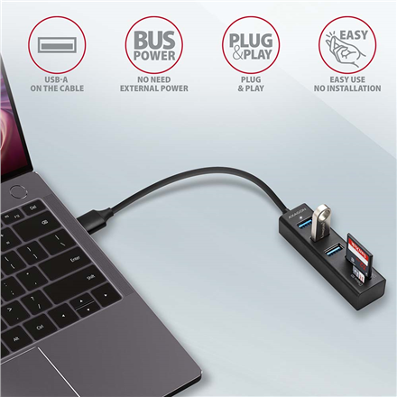 AXAGON SuperSpeed USB-A Hub and Card Reader | HMA-CR3A - Image 5