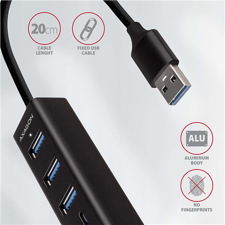 AXAGON SuperSpeed USB-A Hub and Card Reader | HMA-CR3A - Image 6