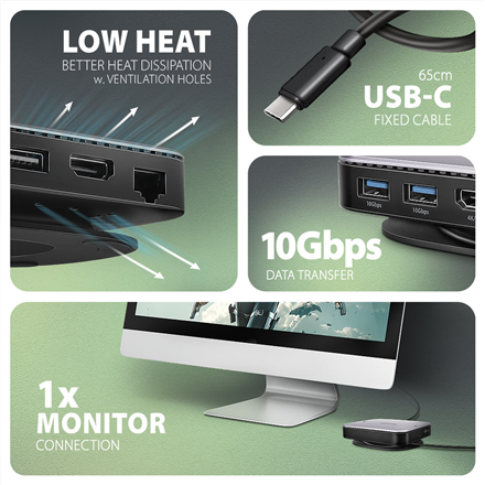 AXAGON USB-C 10Gbps UFO 9in1 Hub | HMC-UFO - Image 6
