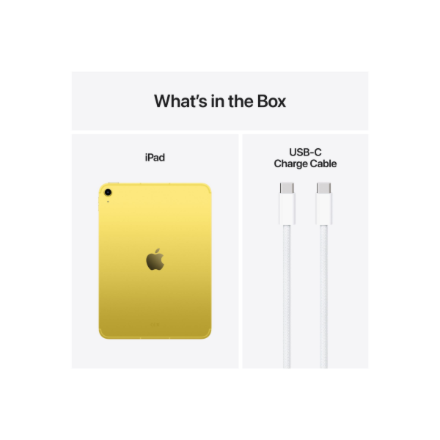Apple | iPad Air Wi-Fi + Cellular | 11 " | Yellow | IPS, Liquid Retina | 2360 x 1640 pixels | Apple A16 | 512 GB | 3G | 4G | 5G | Wi-Fi | Front camera | 12 MP | Rear camera | 12 MP | Bluetooth | 5.3 | iPadOS | USB-C charging cable - Image 5