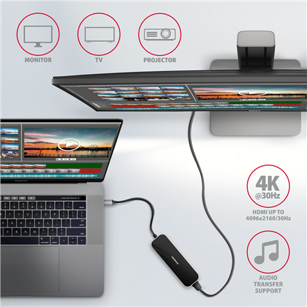 AXAGON SuperSpeed USB-C Combo 6in1 Hub | HMC-6H4A - Image 4