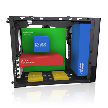 Fractal Design | NODE 804 | Side window | 2 - USB 3.0Audio in/outPower button with LED (white)HDD activity LED (white) | Black | Micro ATX | Power supply included No - Image 7